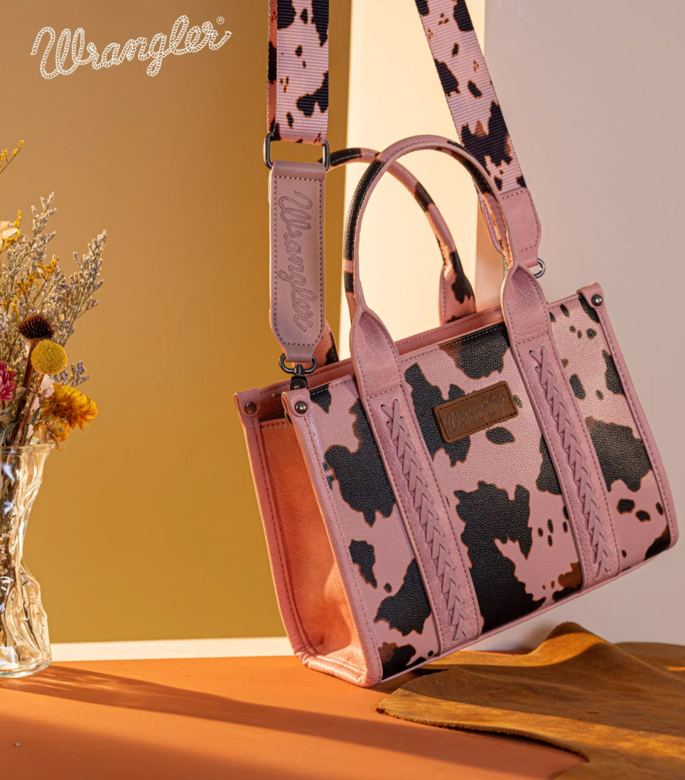 Pink Cow Print Concealed Carry Purse and Wallet Set