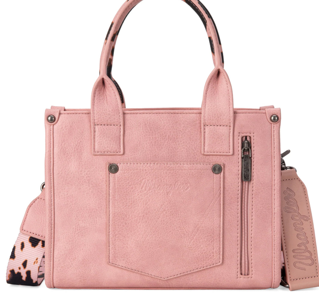 Pink Cow Print Concealed Carry Purse and Wallet Set