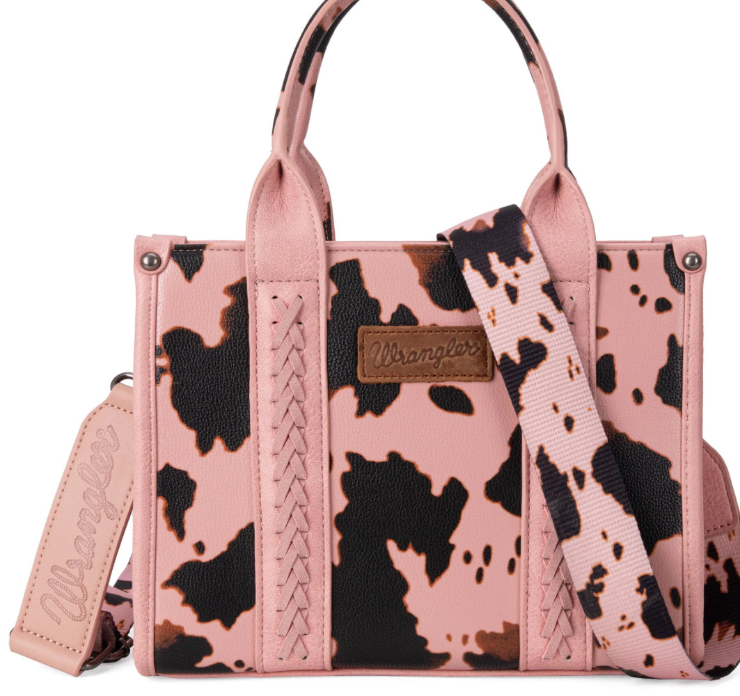 Pink Cow Print Concealed Carry Purse and Wallet Set