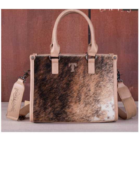 Trinity Ranch Hair on Cowhide Tooling Concealed Carry Tote/Crossbody